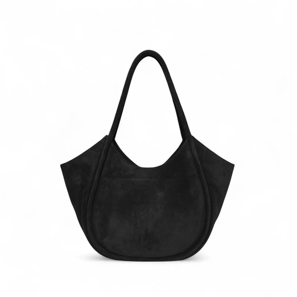 Eden Tote in Black Italian Leather Backed Suede – oliveve