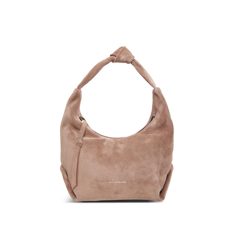 Nora Knot Bag in Amphora Italian Leather Backed Suede