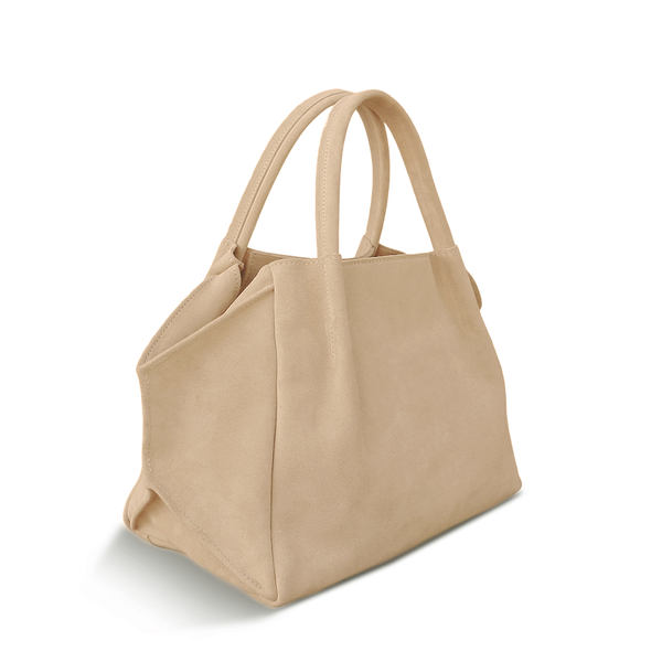 Zoe Tote in Macadamia Italian Leather Backed Suede – oliveve