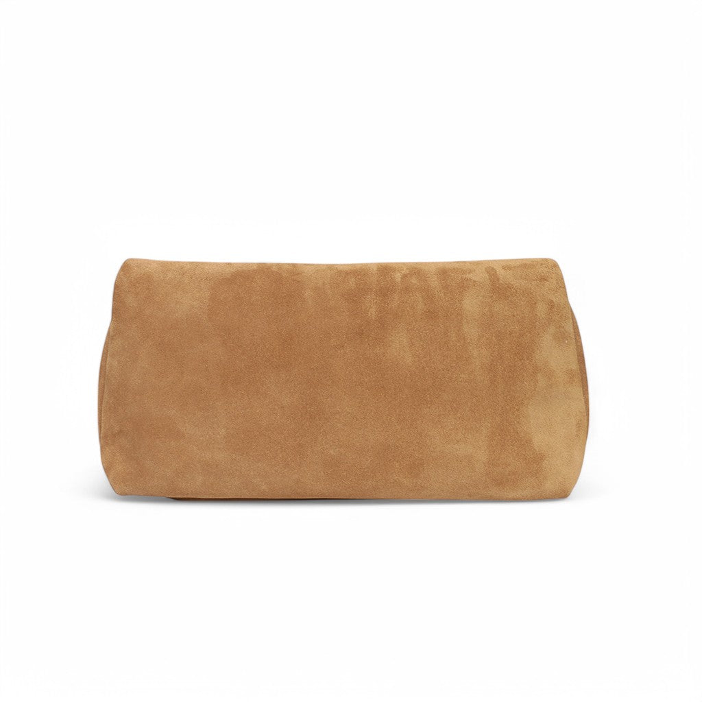 Valentina Clutch in Pane Italian Leather Backed Suede