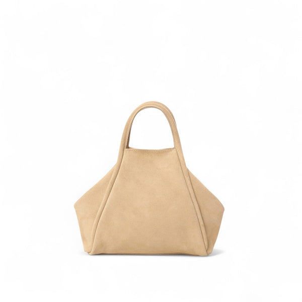 Taya Top Handle Crossbody in Macadamia Italian Leather Backed