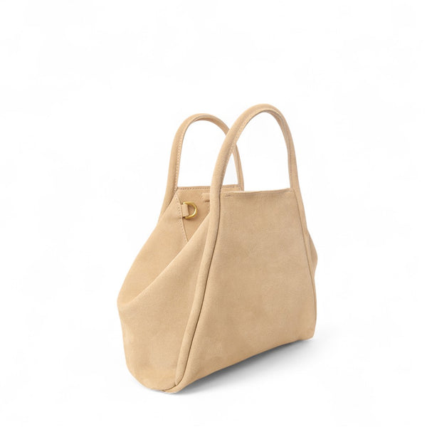 Taya Top Handle Crossbody in Macadamia Italian Leather Backed