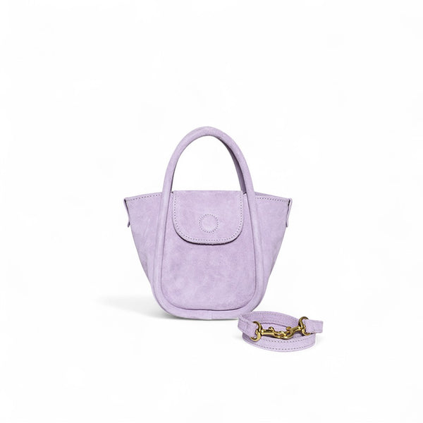 violette ハンドバッグ Mini Ellis Top Handle Crossbody in Lavender Italian Leather Backed