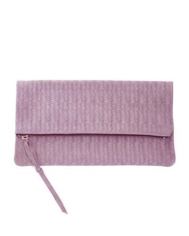 anastasia clutch in lilac woven cow leather