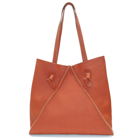 Gemma North South Tote in Rust Buffalo Cowhide