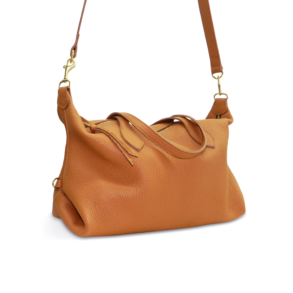 Sutton Convertible Satchel in Miel Buffalo Cowhide Leather