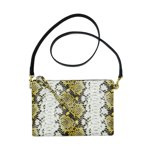 queenie crossbody in yellow snake leather