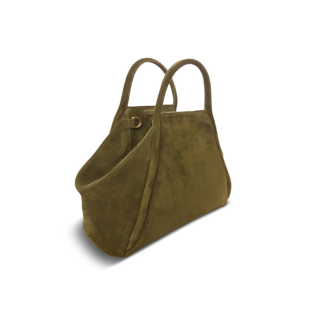 Original Taya Top Handle Crossbody  in Avocado Italian Leather Backed Suede