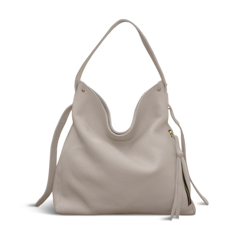 Ellis Hobo Tote in Amphora Italian Leather Backed Suede – oliveve