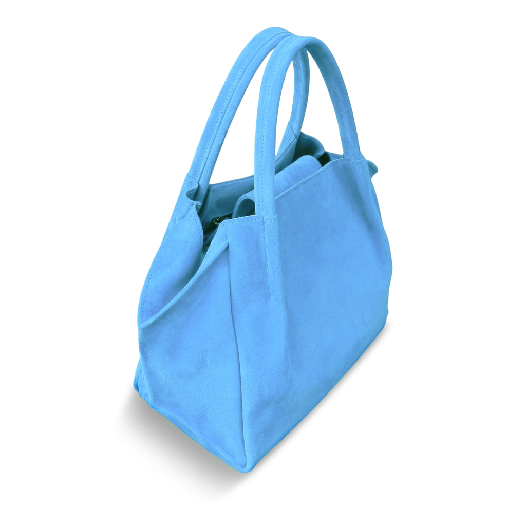 Zoe Tote in Capri Italian Leather Backed Suede