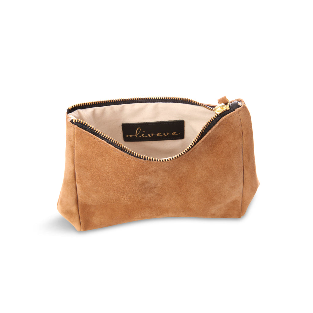 Camila Clutch in Pane Italian Leather Backed Suede