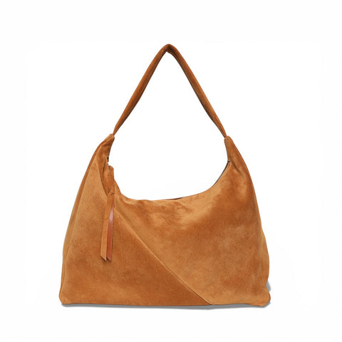 Raffaella Hobo in Cuoio Italian Leather Backed Suede