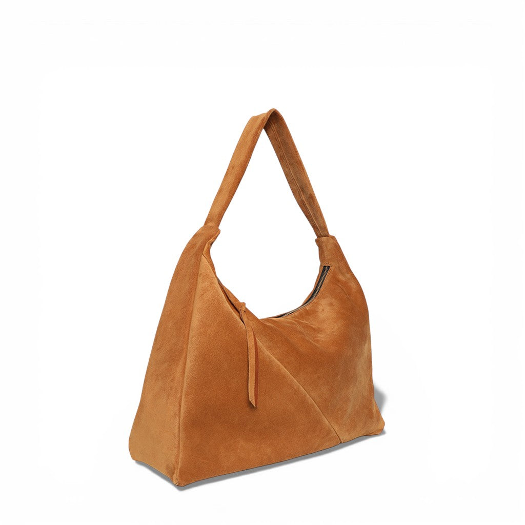 Raffaella Hobo in Cuoio Italian Leather Backed Suede