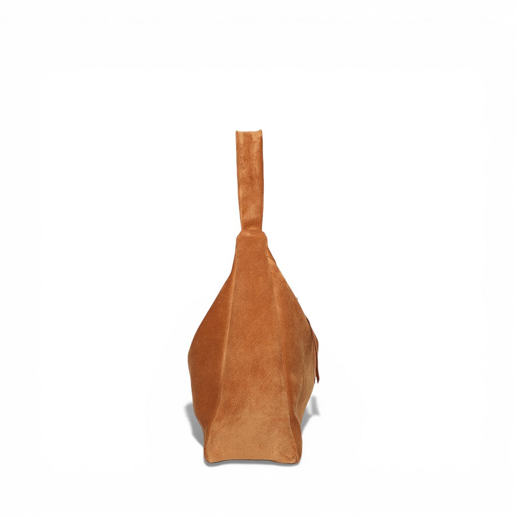 Raffaella Hobo in Cuoio Italian Leather Backed Suede