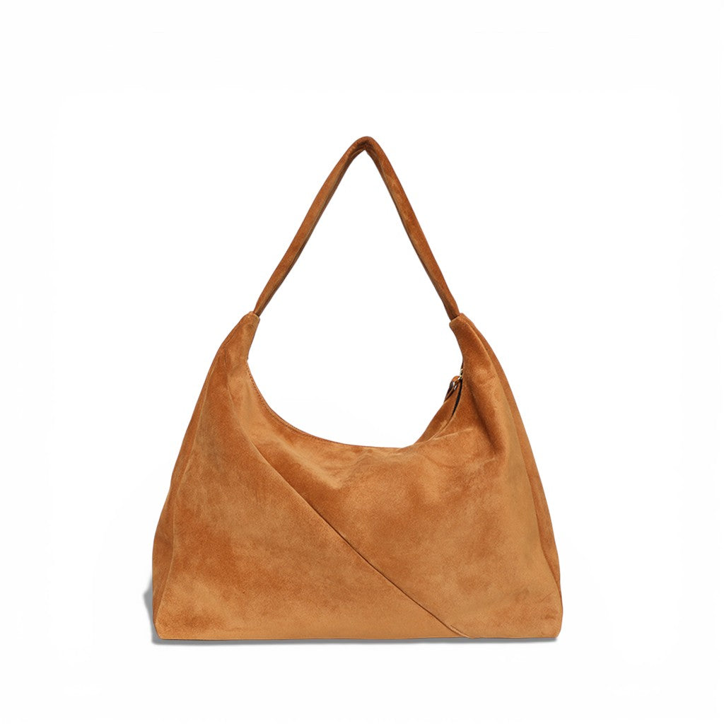 Raffaella Hobo in Cuoio Italian Leather Backed Suede