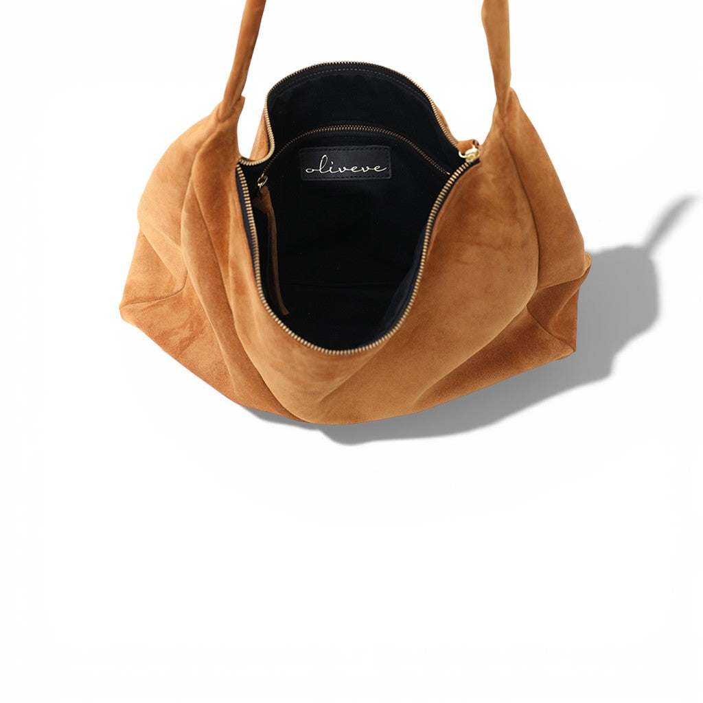 Raffaella Hobo in Cuoio Italian Leather Backed Suede