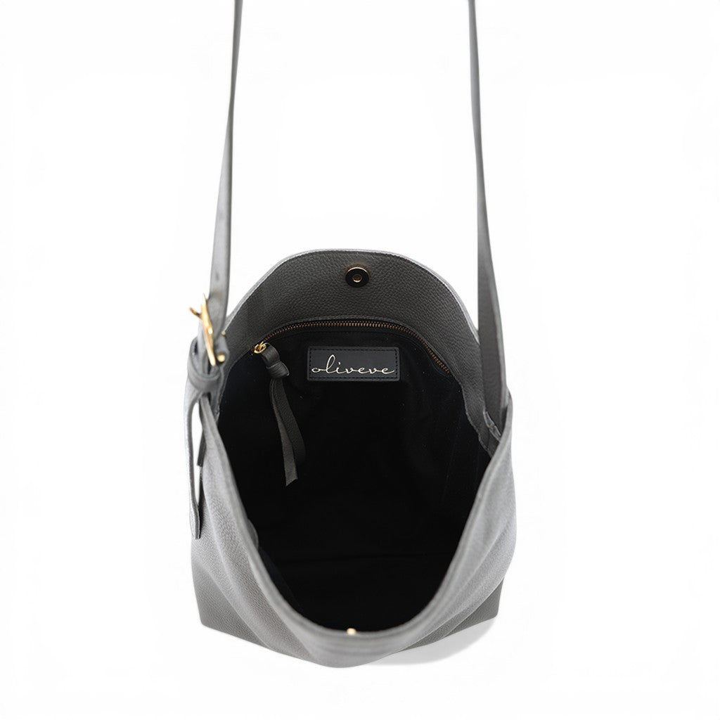 Gabriella Shoulder Bag in Shadow Italian Buffalo Cowhide