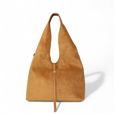 Elisabetta Shopper in Cuoio Italian Leather Backed Suede