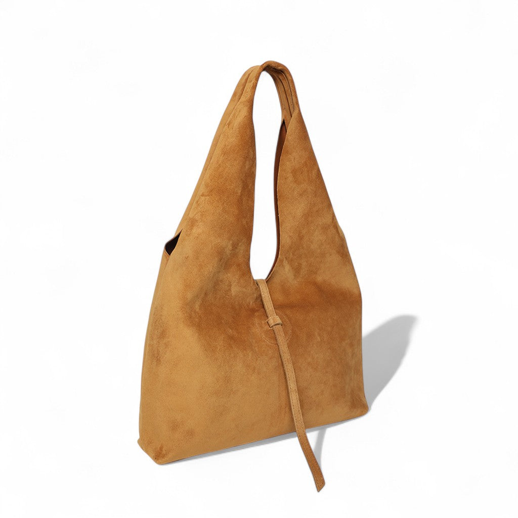 Elisabetta Shopper in Cuoio Italian Leather Backed Suede