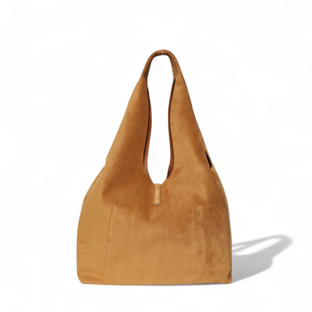 Elisabetta Shopper in Cuoio Italian Leather Backed Suede