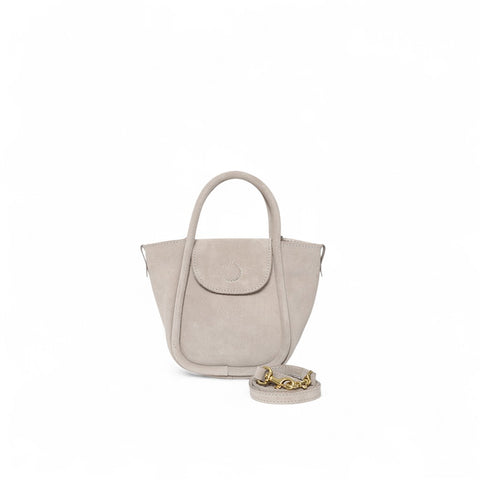 Mini Ellis Top Handle Crossbody in Moonbeam Italian Leather Backed Suede