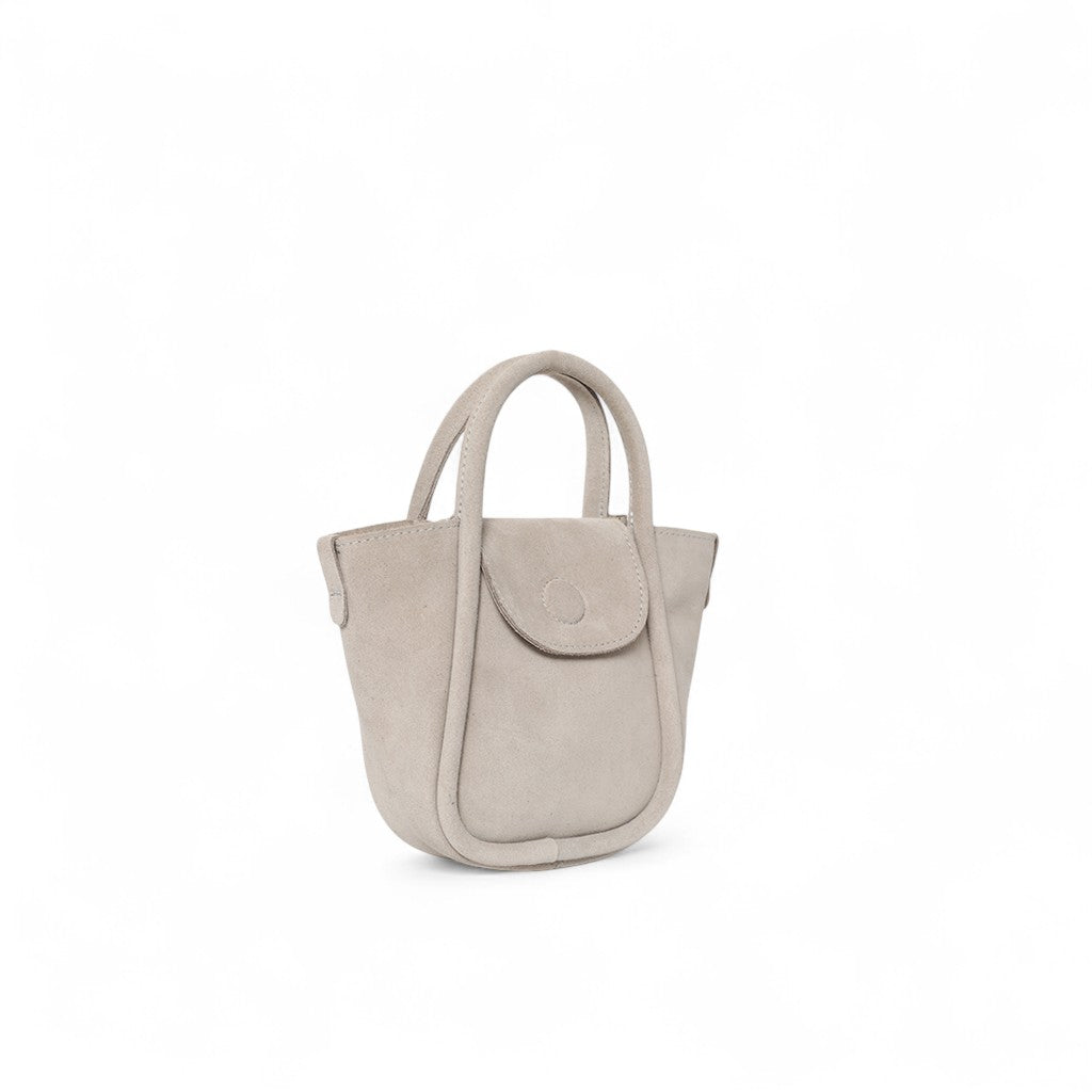 Mini Ellis Top Handle Crossbody in Moonbeam Italian Leather Backed Suede