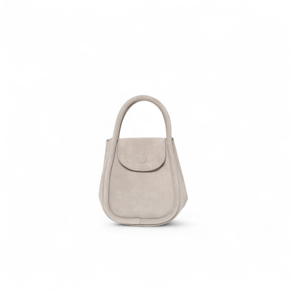 Mini Ellis Top Handle Crossbody in Moonbeam Italian Leather Backed Suede