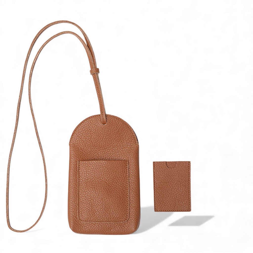 Paulina Phone Bag in Caramel Italian Buffalo Cowhide