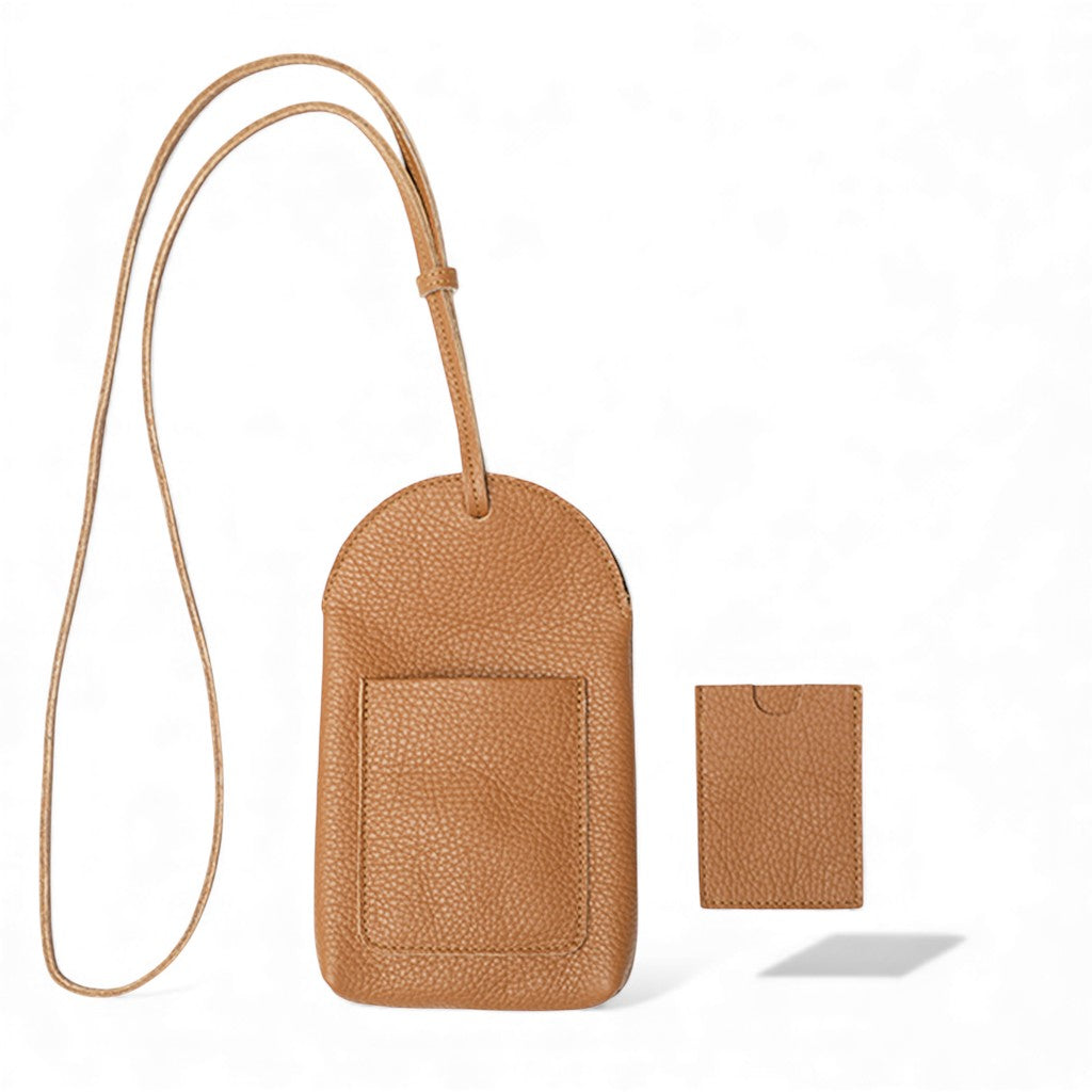 Paulina Phone Bag in Miel Italian Buffalo Cowhide