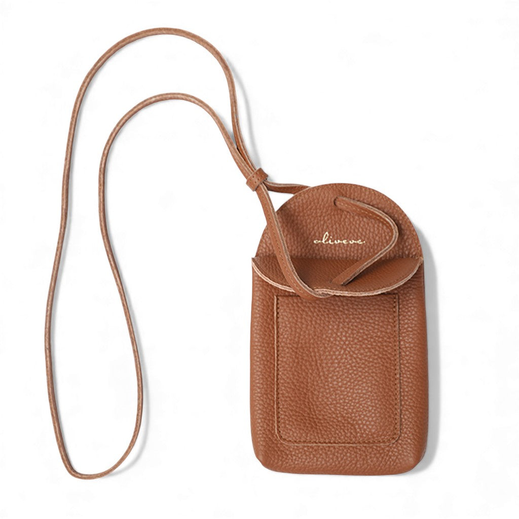Paulina Phone Bag in Caramel Italian Buffalo Cowhide