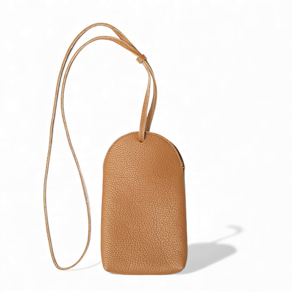 Paulina Phone Bag in Miel Italian Buffalo Cowhide