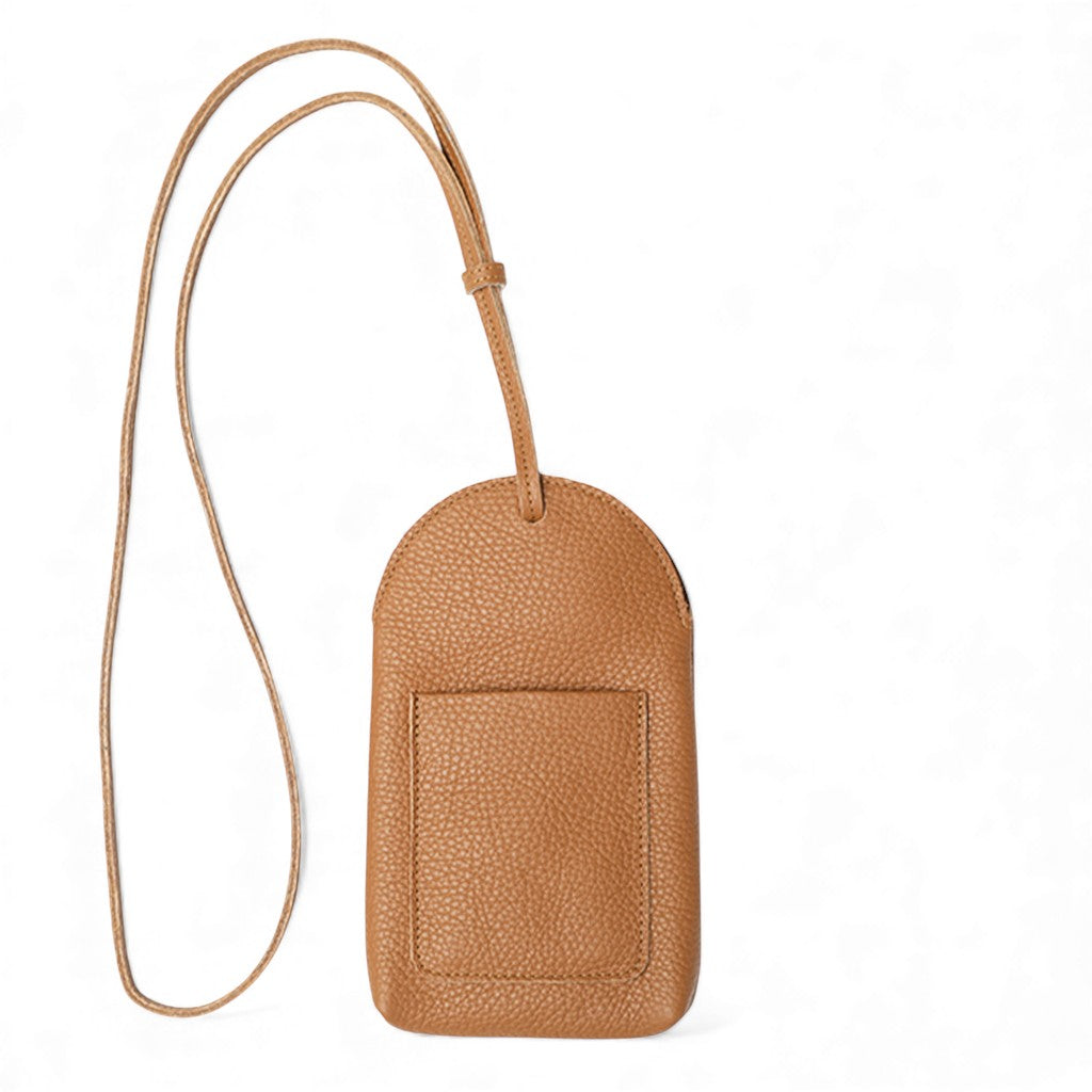 Paulina Phone Bag in Miel Italian Buffalo Cowhide