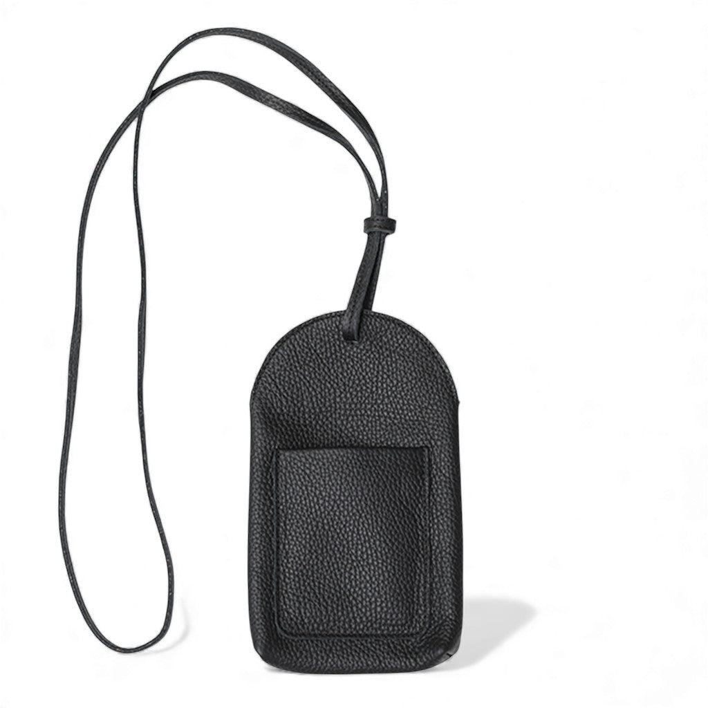 Paulina Phone Bag in Black Italian Buffalo Cowhide