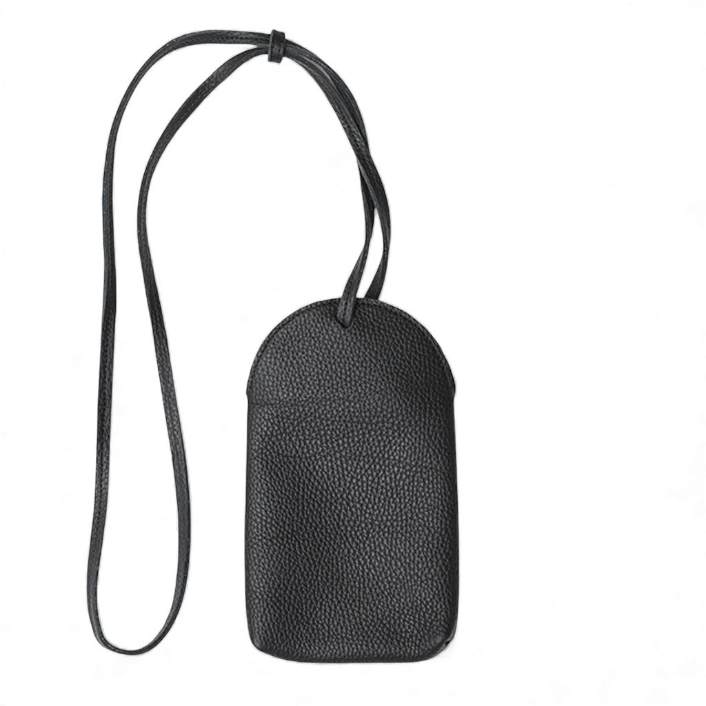 Paulina Phone Bag in Black Italian Buffalo Cowhide