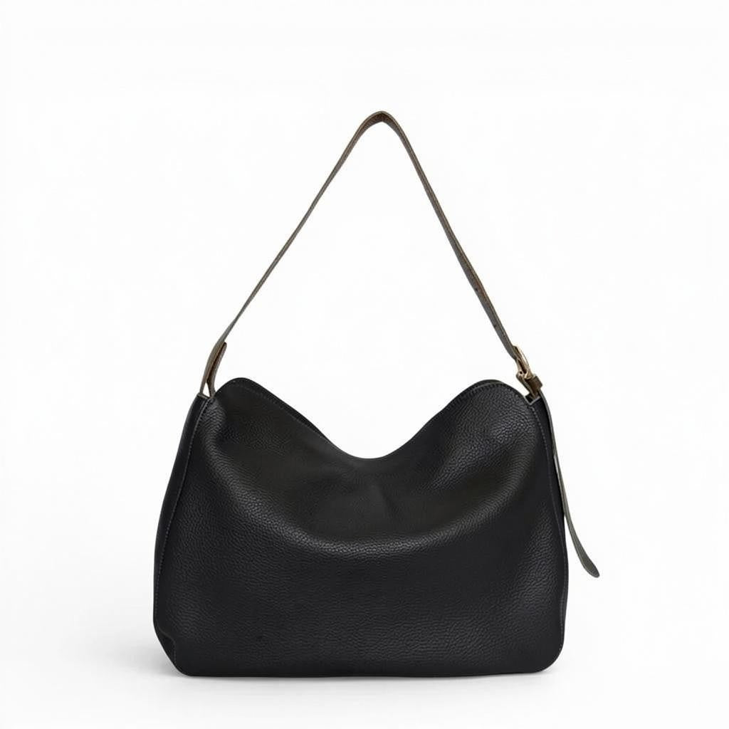 Savina Shoulder Bag in Black Italian Buffalo Cowhide