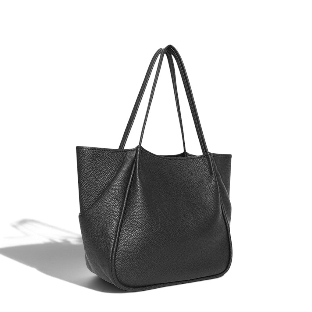 Toni Tote in Black Italian Buffalo Cowhide