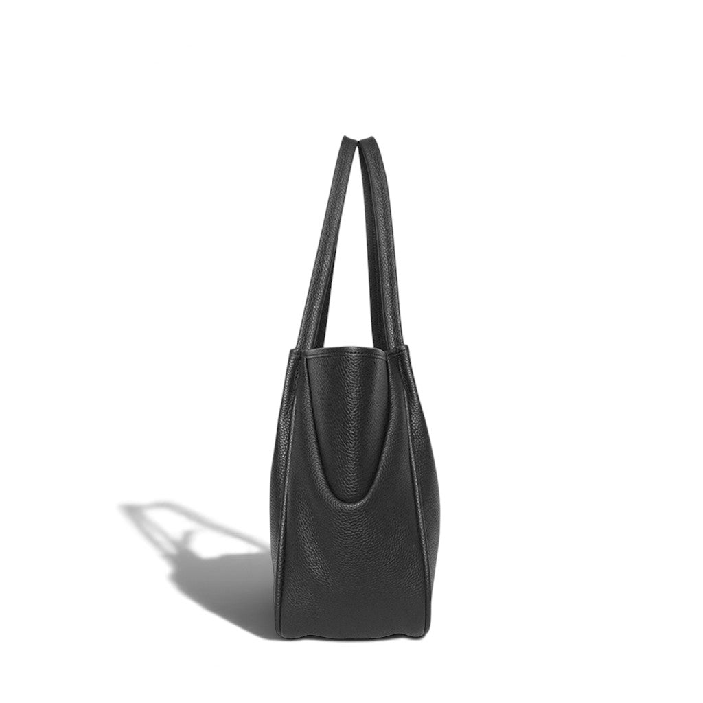 Toni Tote in Black Italian Buffalo Cowhide
