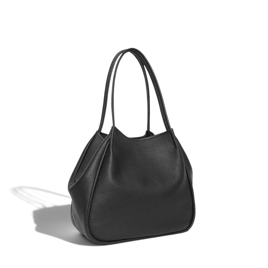 Toni Tote in Black Italian Buffalo Cowhide