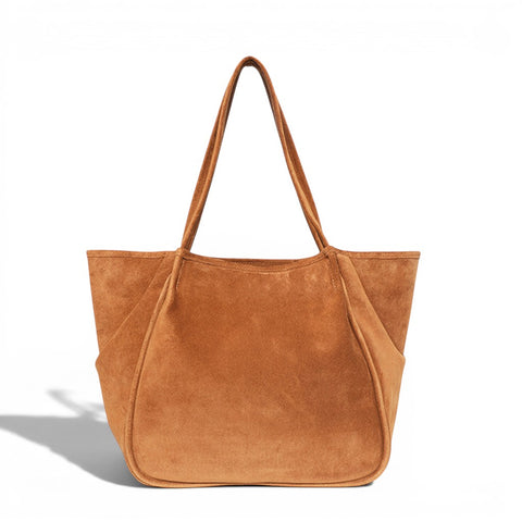 Toni Tote in Cuoio Italian Leather Backed Suede