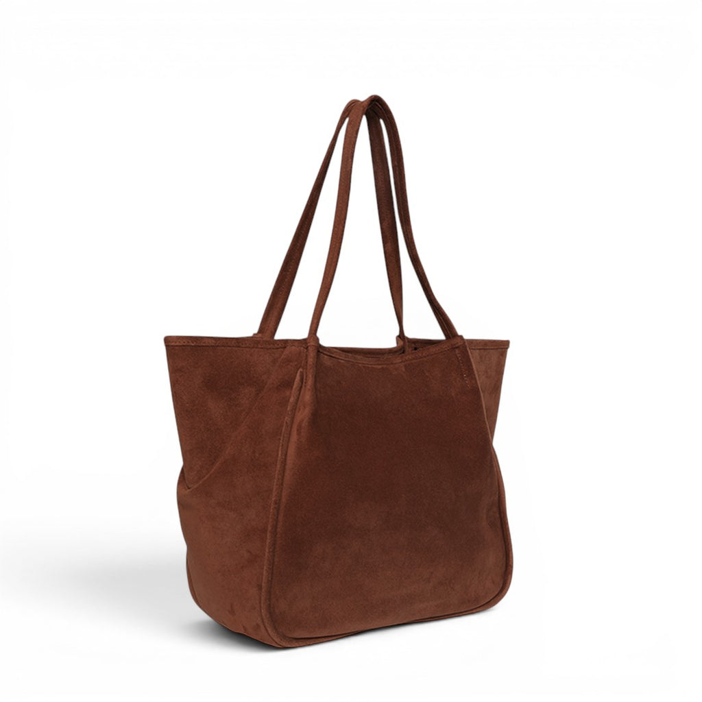 Toni Tote in Espresso Italian Leather Backed Suede