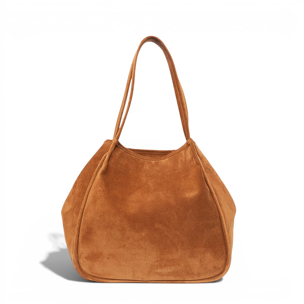 Toni Tote in Cuoio Italian Leather Backed Suede