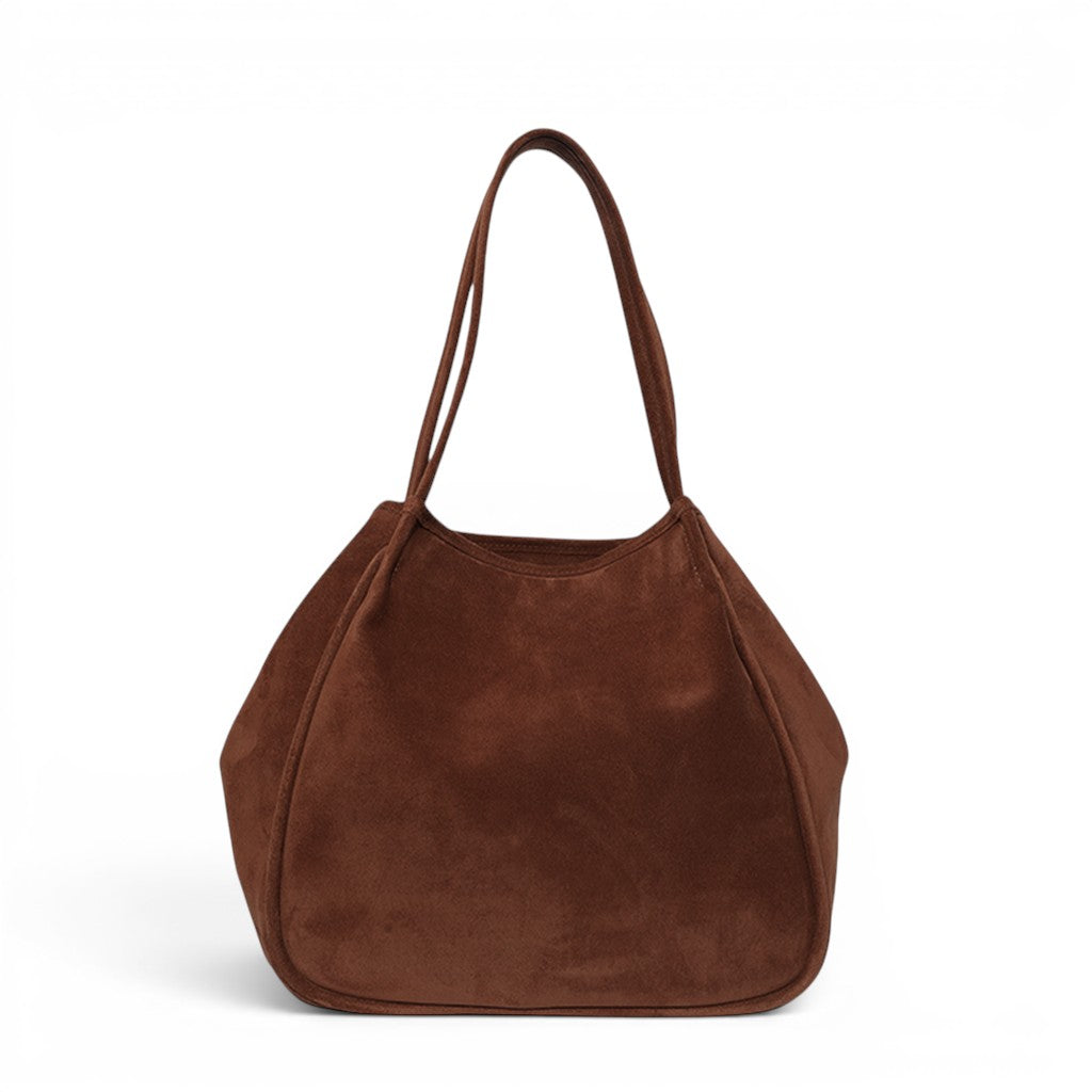 Toni Tote in Espresso Italian Leather Backed Suede