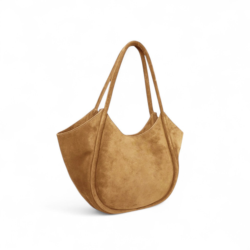 Eden Tote in Pane Italian Leather Backed Suede