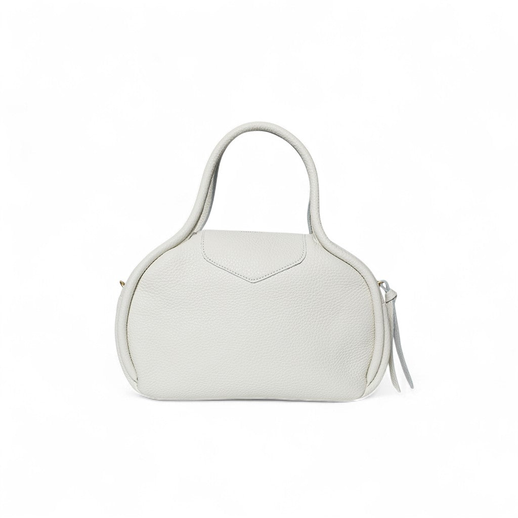 Bianca Bowler Crossbody in White Italian Buffalo Cowhide