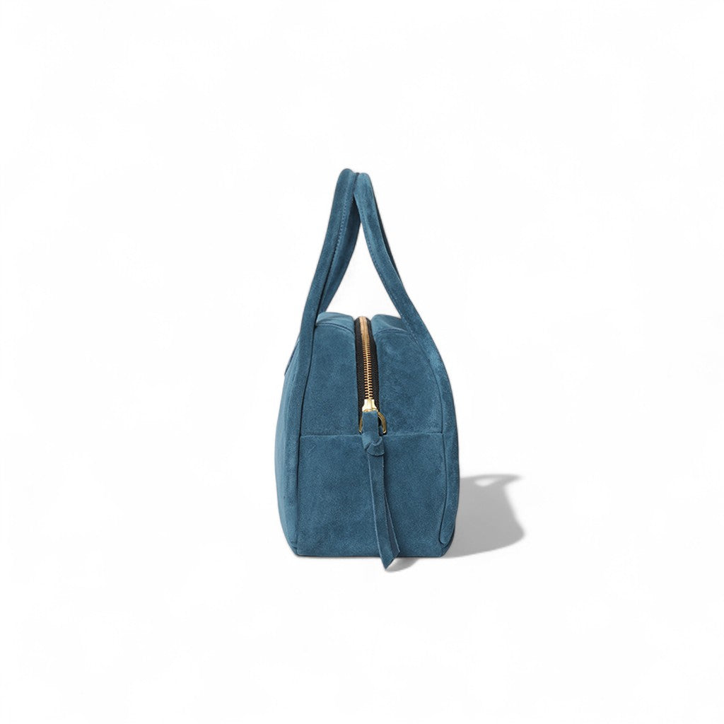 Bianca Bowler Crossbody in Aegean Italian Leather Backed Suede
