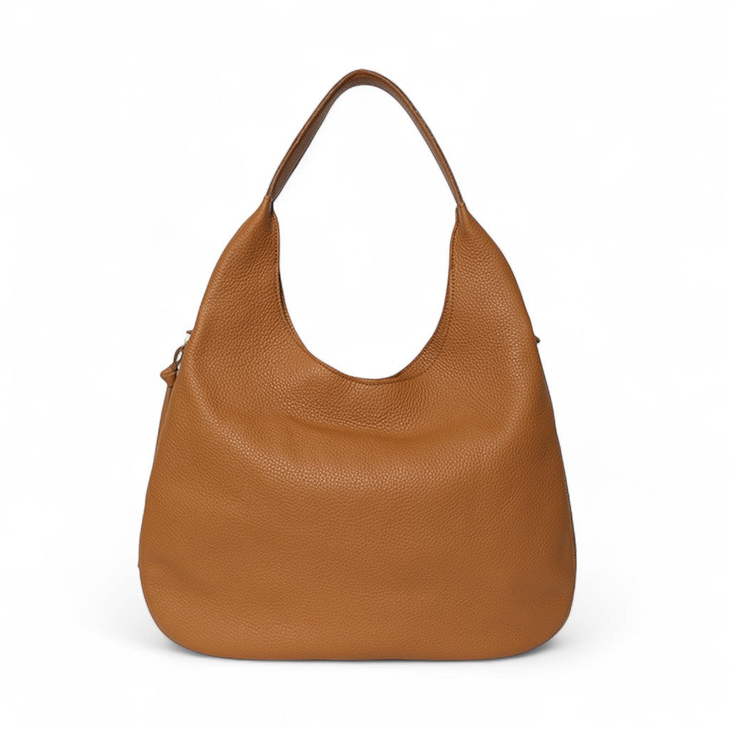 Eleanora Expandable Hobo in Miel with Lamb Italian Buffalo Cowhide