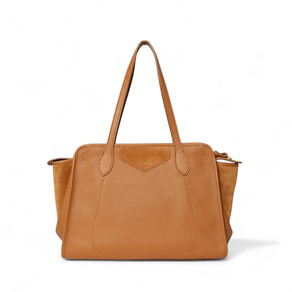 Piper Portfolio in Miel Italian Buffalo Cowhide with Cuoio Italian Leather Backed Suede