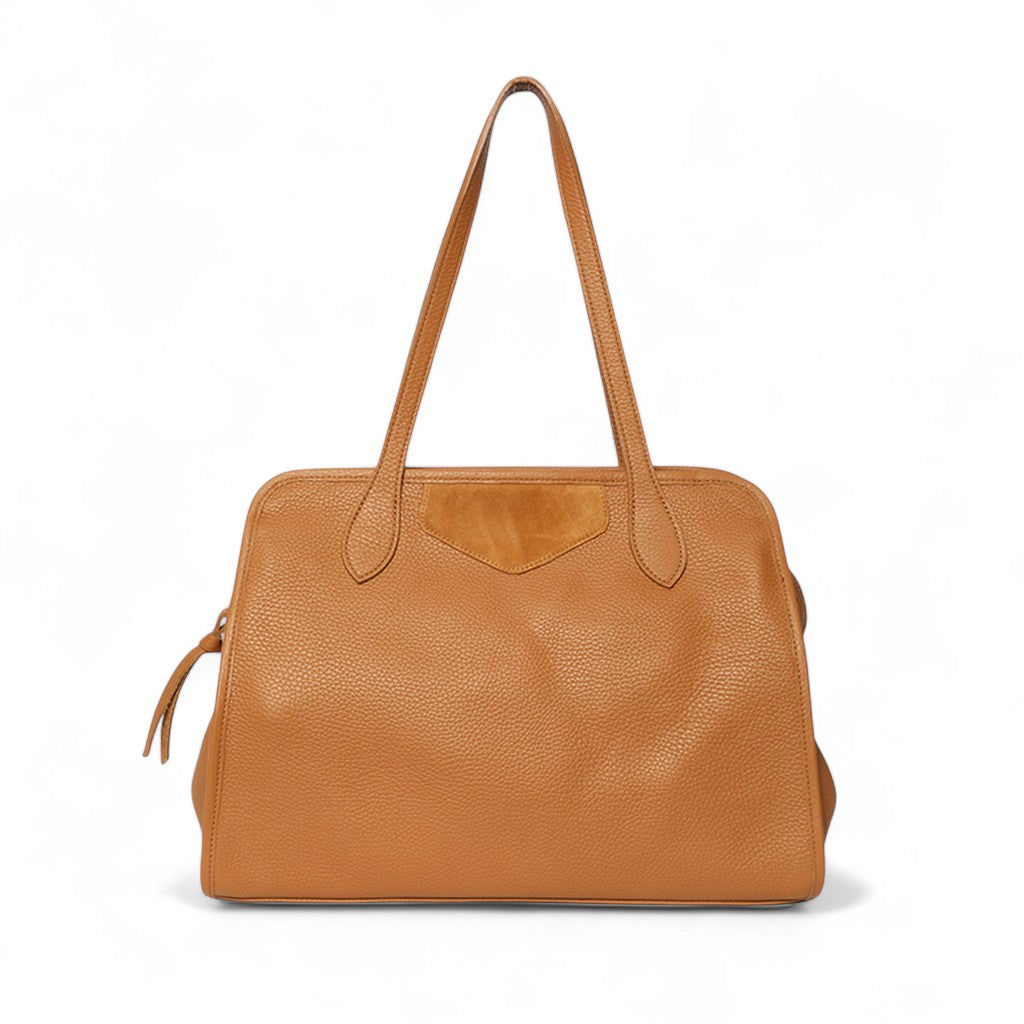 Piper Portfolio in Miel Italian Buffalo Cowhide with Cuoio Italian Leather Backed Suede