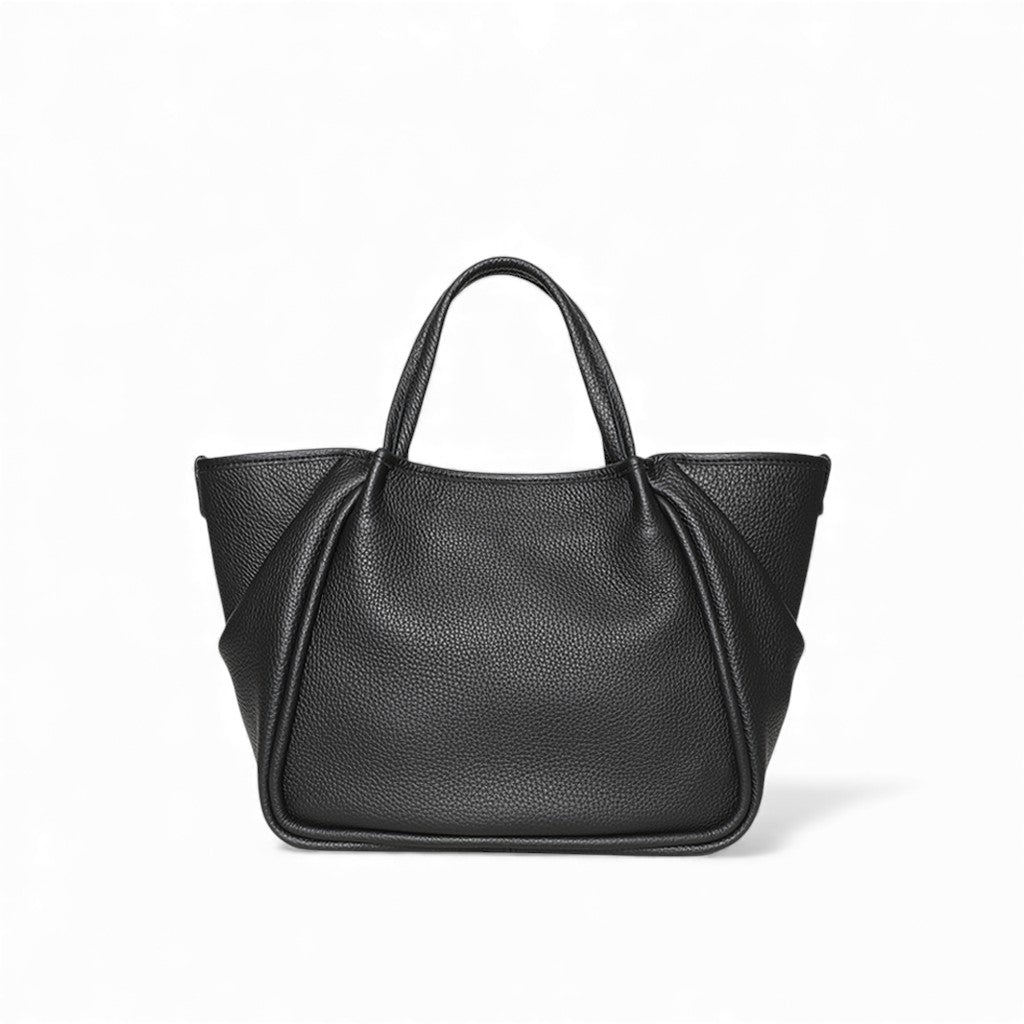 Vittoria Tote in Black Italian Buffalo Cowhide