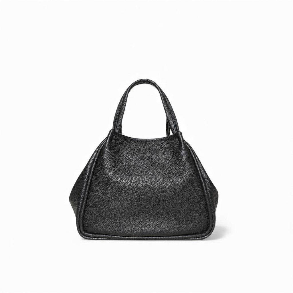 Vittoria Tote in Black Italian Buffalo Cowhide